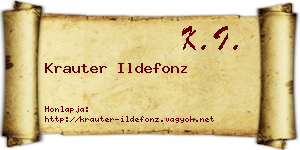 Krauter Ildefonz névjegykártya